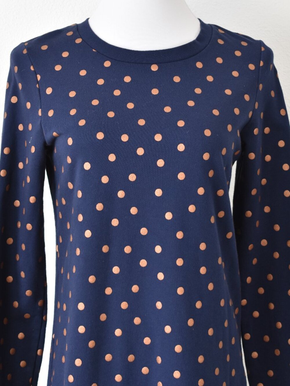 Boden Polka Dot Long Sleeve Sweatshirt Dress - 6 - Picture 2 of 9